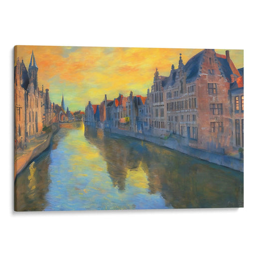 Impressionism Bruges Print - Canvas Art Print by Kanvah