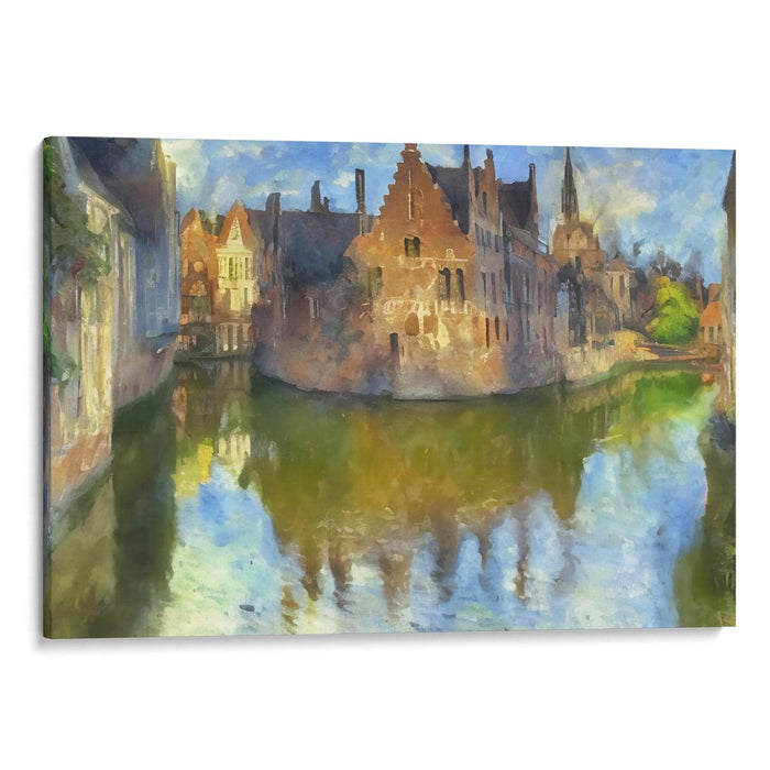 Impressionism Bruges Print - Canvas Art Print by Kanvah