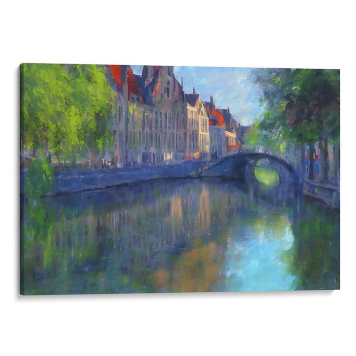 Impressionism Bruges Print - Canvas Art Print by Kanvah