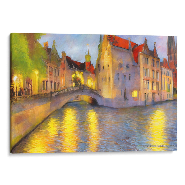 Impressionism Bruges Print - Canvas Art Print by Kanvah