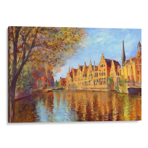 Impressionism Bruges Print - Canvas Art Print by Kanvah