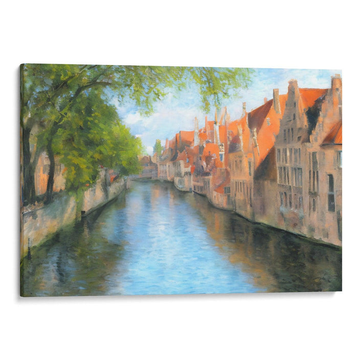 Impressionism Bruges Print - Canvas Art Print by Kanvah