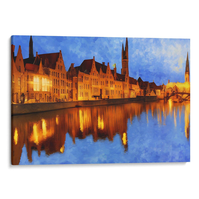 Impressionism Bruges Print - Canvas Art Print by Kanvah