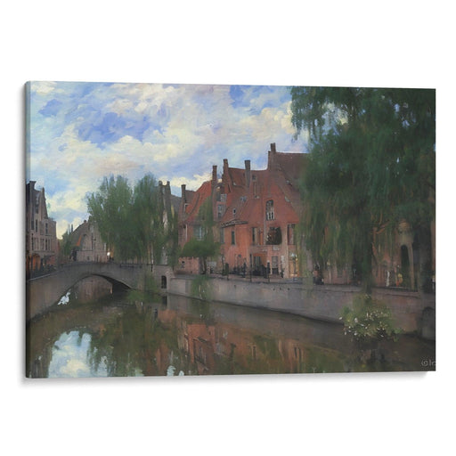 Impressionism Bruges Print - Canvas Art Print by Kanvah