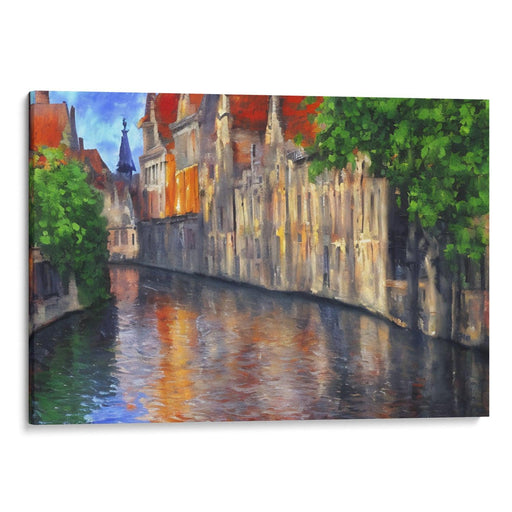 Impressionism Bruges Print - Canvas Art Print by Kanvah