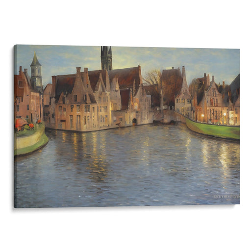 Impressionism Bruges Print - Canvas Art Print by Kanvah