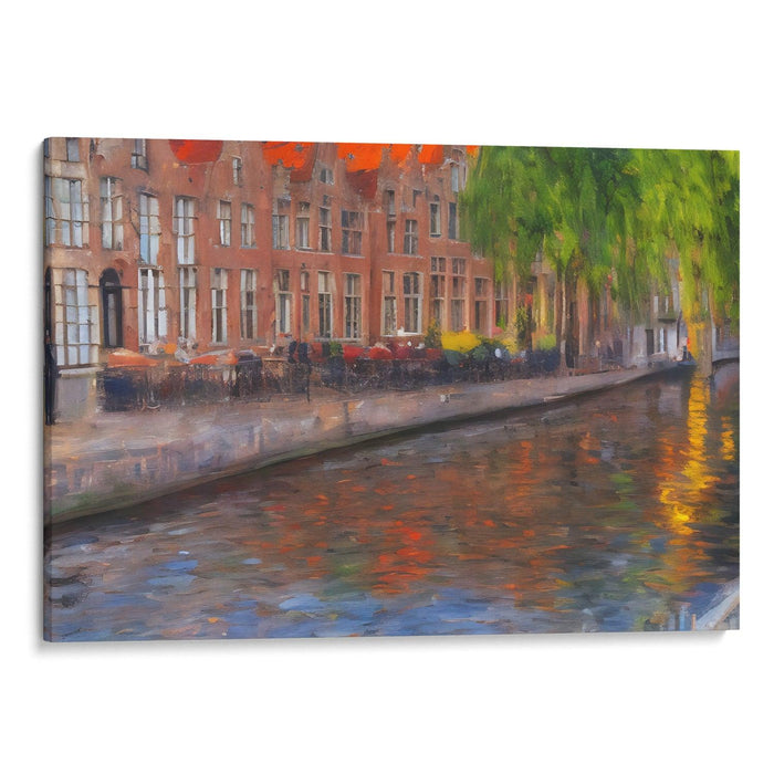 Impressionism Bruges Print - Canvas Art Print by Kanvah