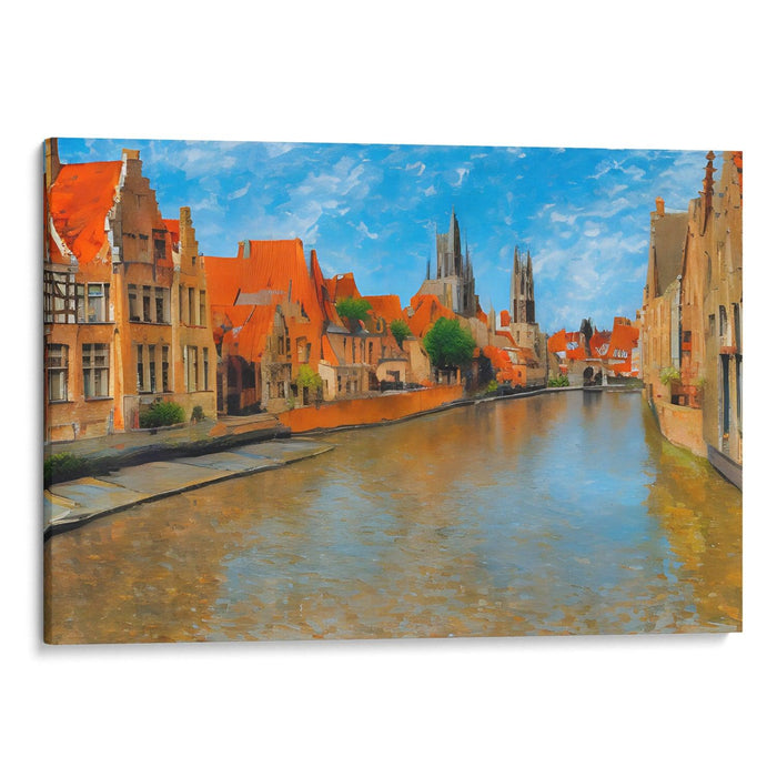 Impressionism Bruges Print - Canvas Art Print by Kanvah