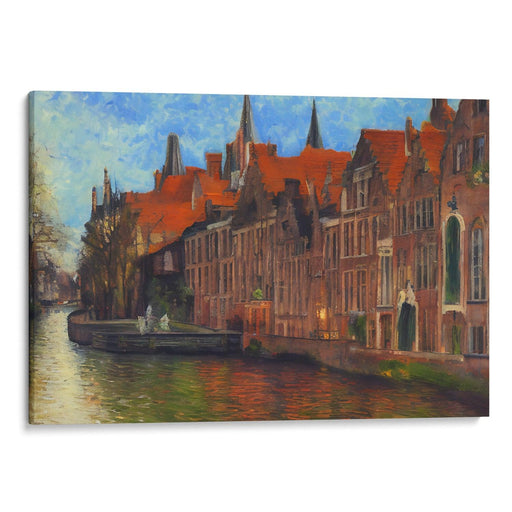 Impressionism Bruges Print - Canvas Art Print by Kanvah