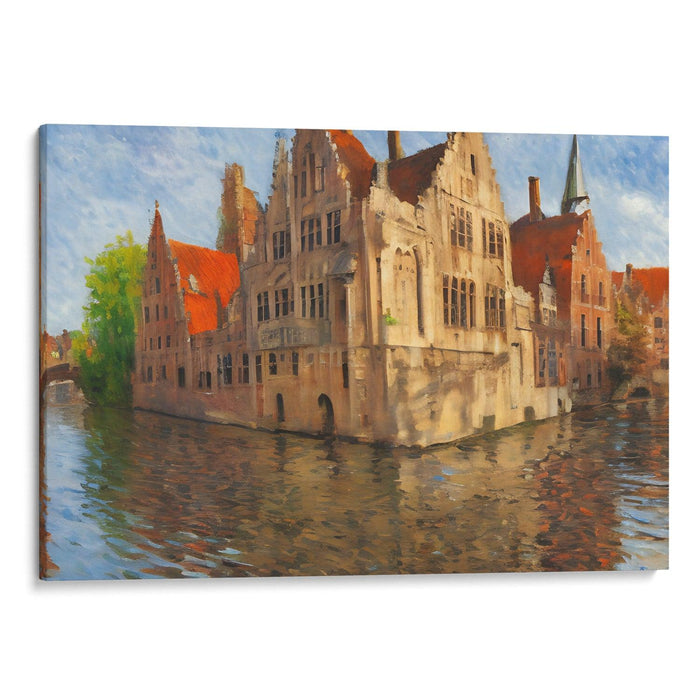 Impressionism Bruges Print - Canvas Art Print by Kanvah