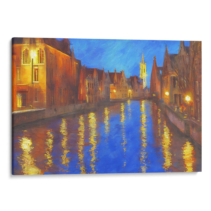 Impressionism Bruges Print - Canvas Art Print by Kanvah