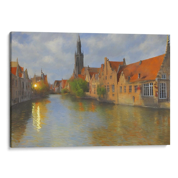 Impressionism Bruges Print - Canvas Art Print by Kanvah