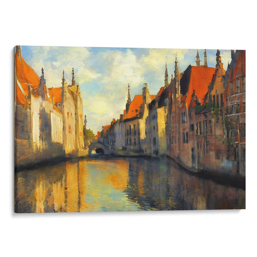 Impressionism Bruges Print - Canvas Art Print by Kanvah