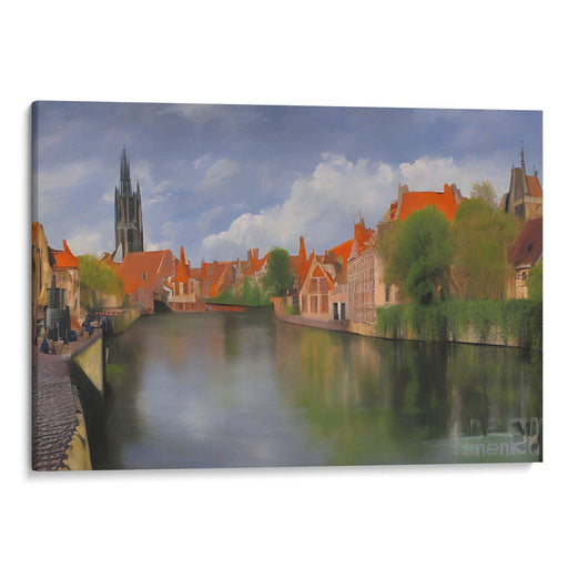 Realism Bruges Print - Canvas Art Print by Kanvah