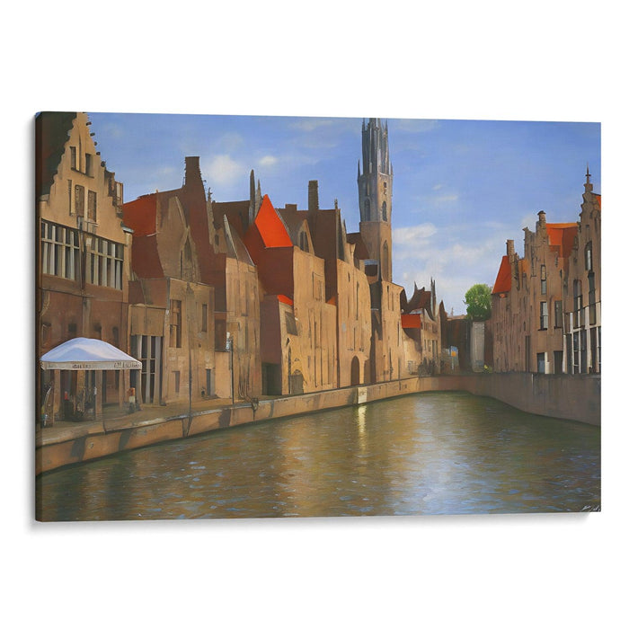 Realism Bruges Print - Canvas Art Print by Kanvah