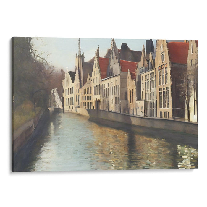 Realism Bruges Print - Canvas Art Print by Kanvah