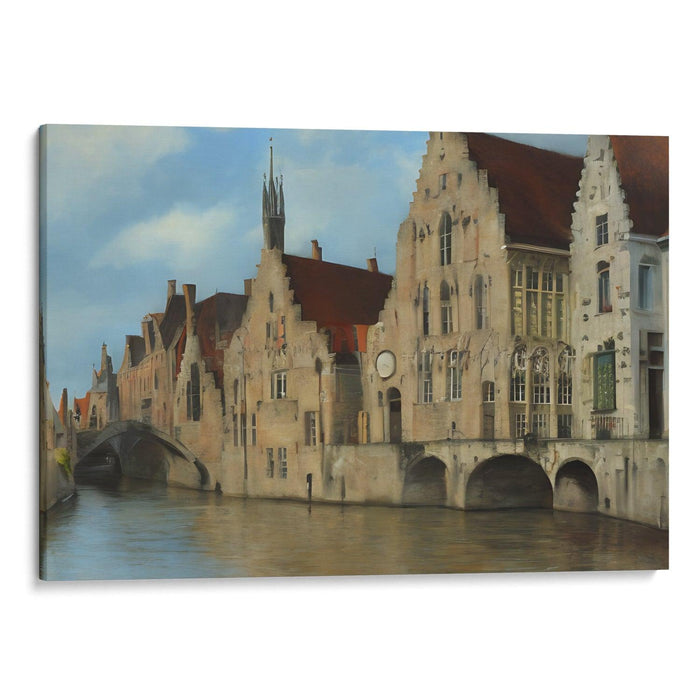 Realism Bruges Print - Canvas Art Print by Kanvah