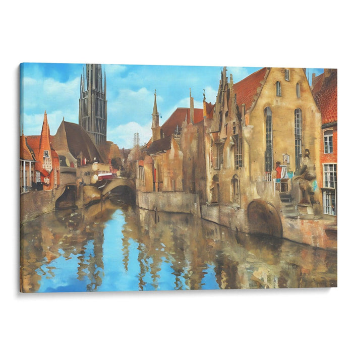 Realism Bruges Print - Canvas Art Print by Kanvah