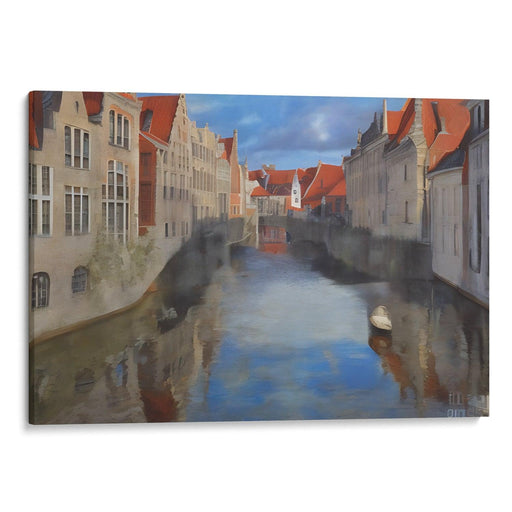 Realism Bruges Print - Canvas Art Print by Kanvah