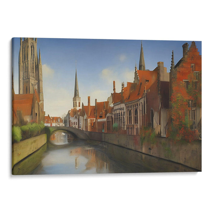 Realism Bruges Print - Canvas Art Print by Kanvah