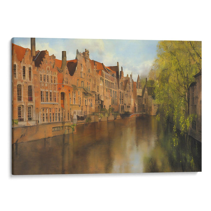 Realism Bruges Print - Canvas Art Print by Kanvah