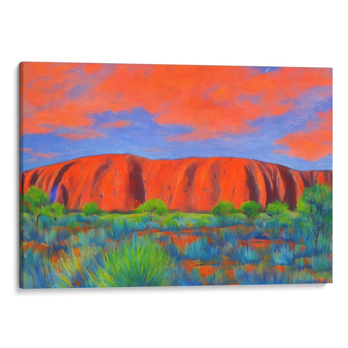 Impressionism Uluru Print - Canvas Art Print by Kanvah