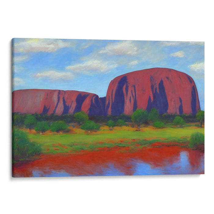 Impressionism Uluru Print - Canvas Art Print by Kanvah