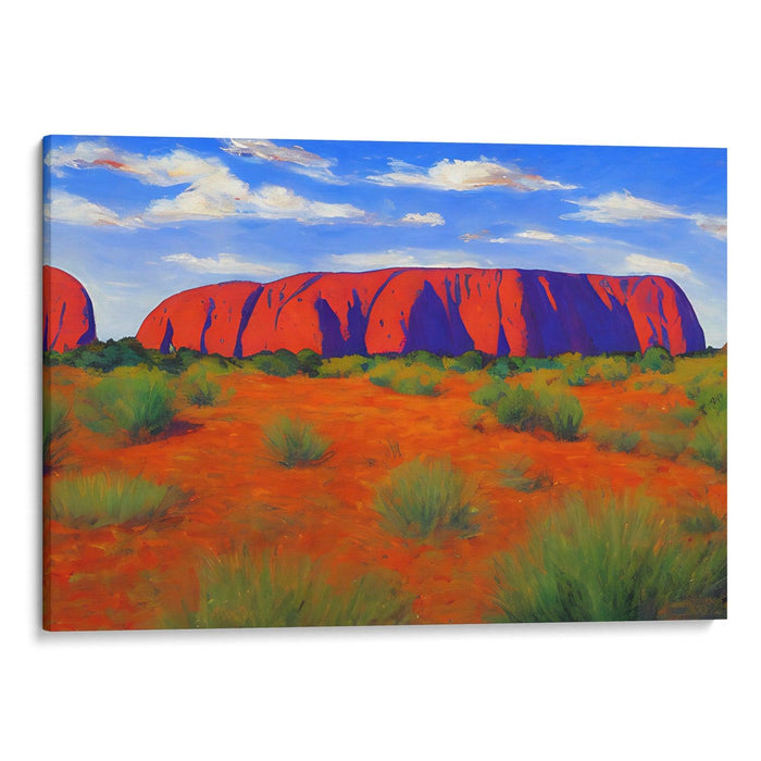 Impressionism Uluru Print - Canvas Art Print by Kanvah