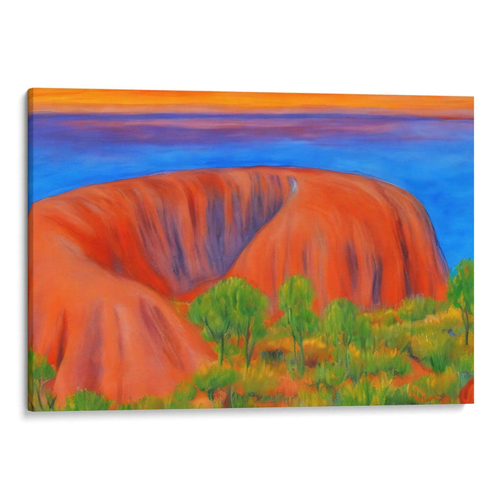 Impressionism Uluru Print - Canvas Art Print by Kanvah