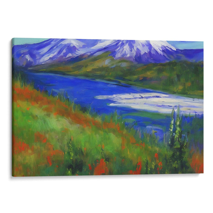 Impressionism Mount St. Helens Print - Canvas Art Print by Kanvah