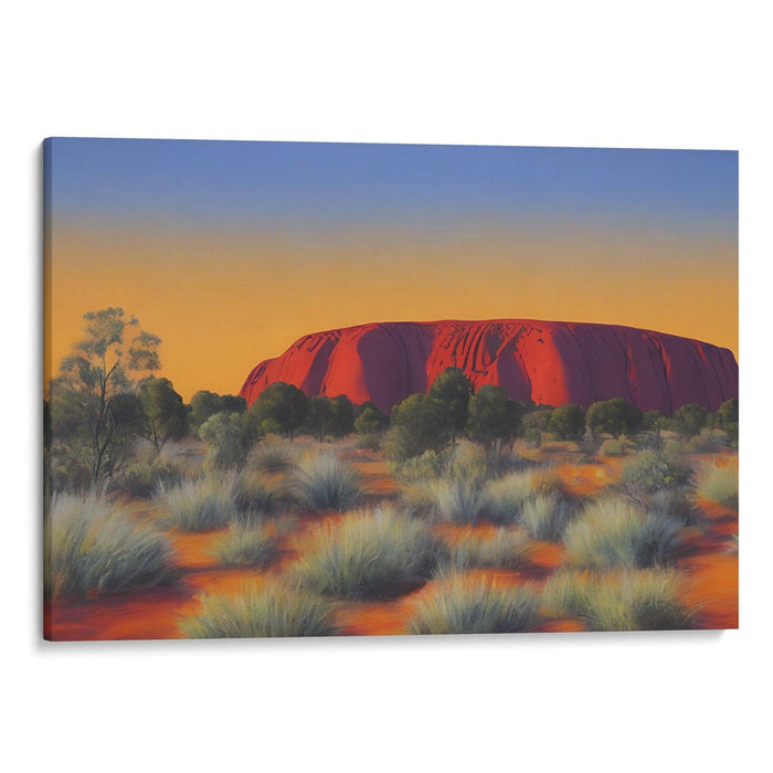 Watercolor Uluru Print - Canvas Art Print by Kanvah