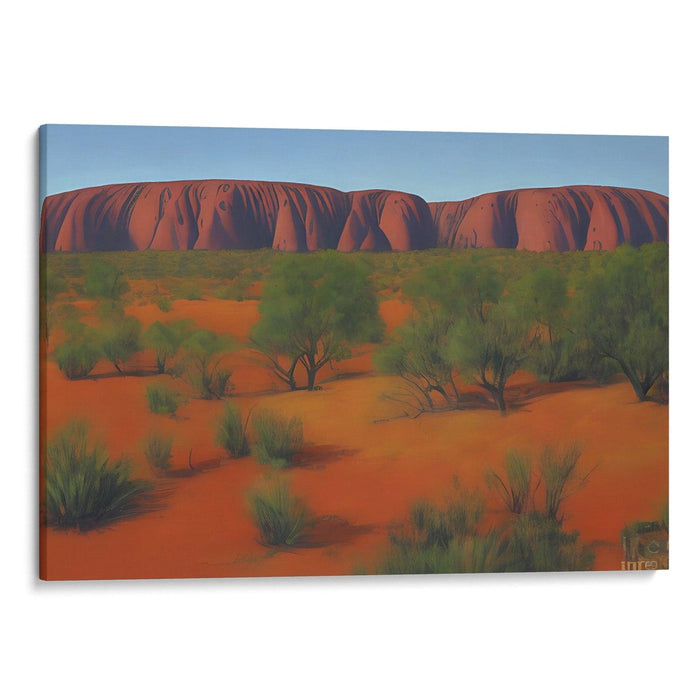 Watercolor Uluru Print - Canvas Art Print by Kanvah