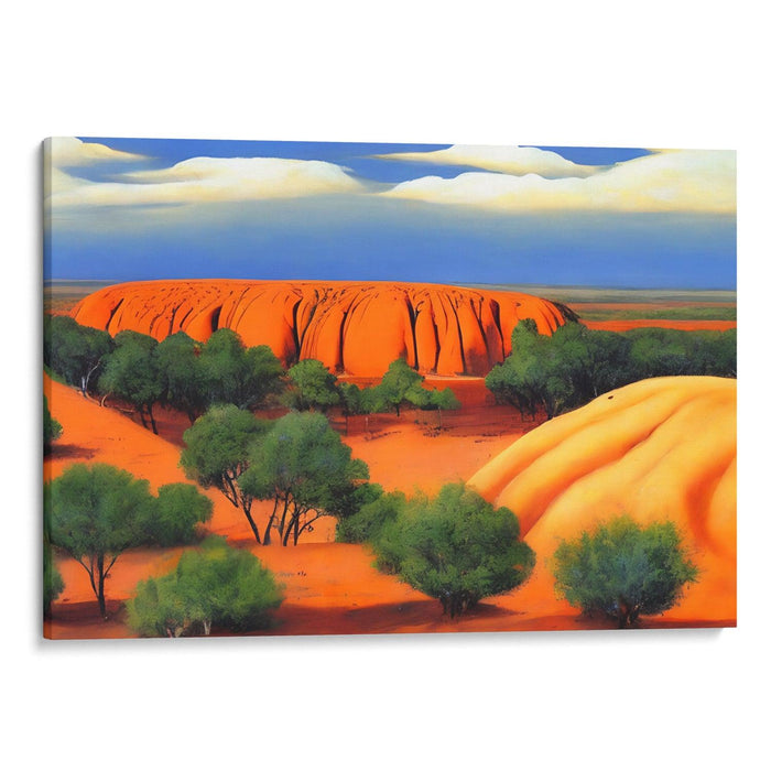Watercolor Uluru Print - Canvas Art Print by Kanvah