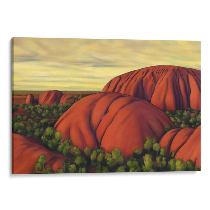 Watercolor Uluru Print - Canvas Art Print by Kanvah