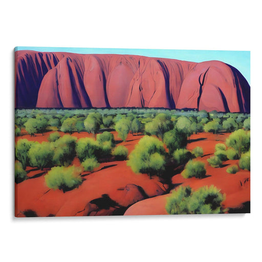 Watercolor Uluru Print - Canvas Art Print by Kanvah