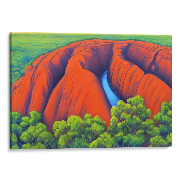 Watercolor Uluru Print - Canvas Art Print by Kanvah