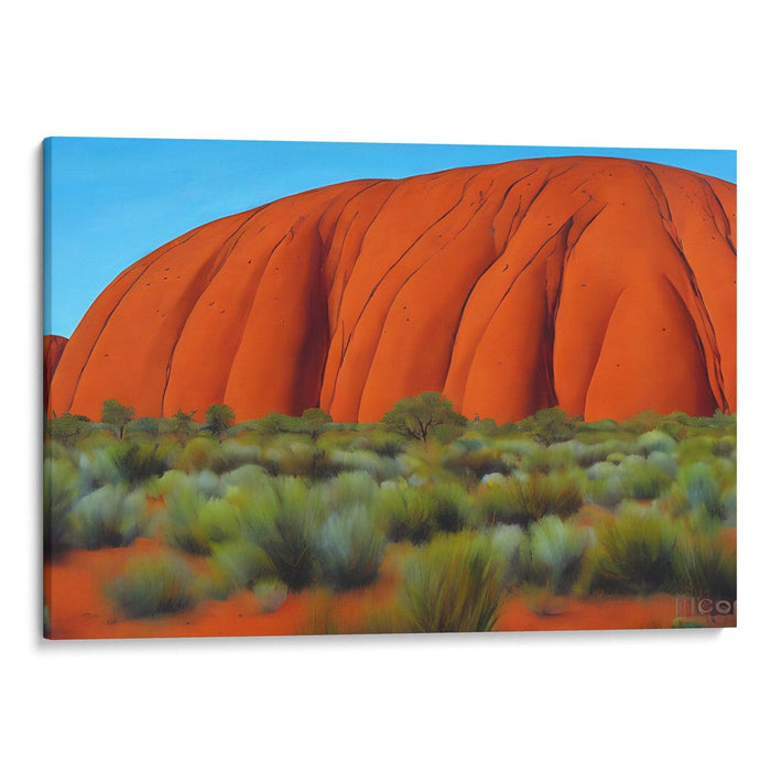 Watercolor Uluru Print - Canvas Art Print by Kanvah