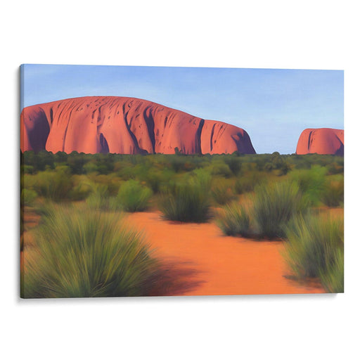 Watercolor Uluru Print - Canvas Art Print by Kanvah