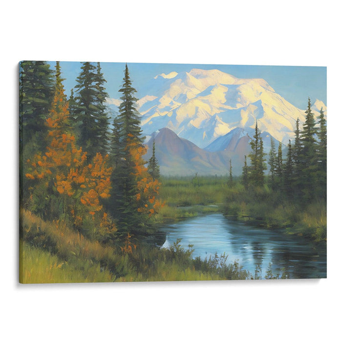 Realism Denali Print - Canvas Art Print by Kanvah