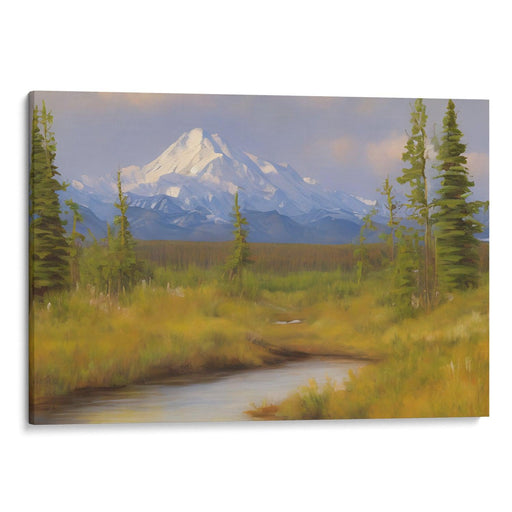 Realism Denali Print - Canvas Art Print by Kanvah