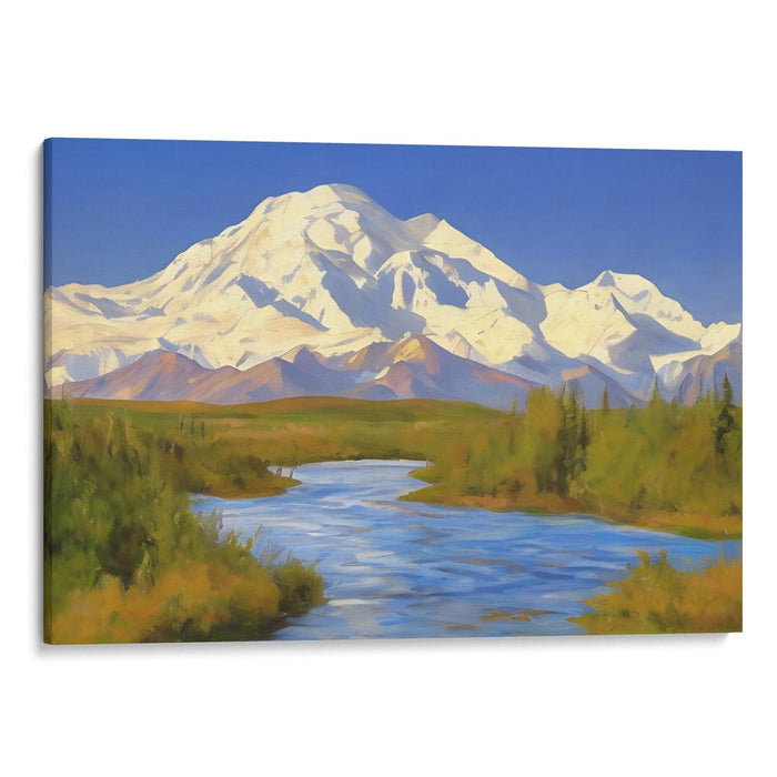 Realism Denali Print - Canvas Art Print by Kanvah