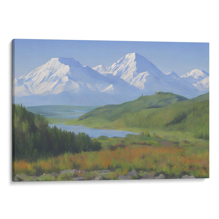 Realism Denali Print - Canvas Art Print by Kanvah