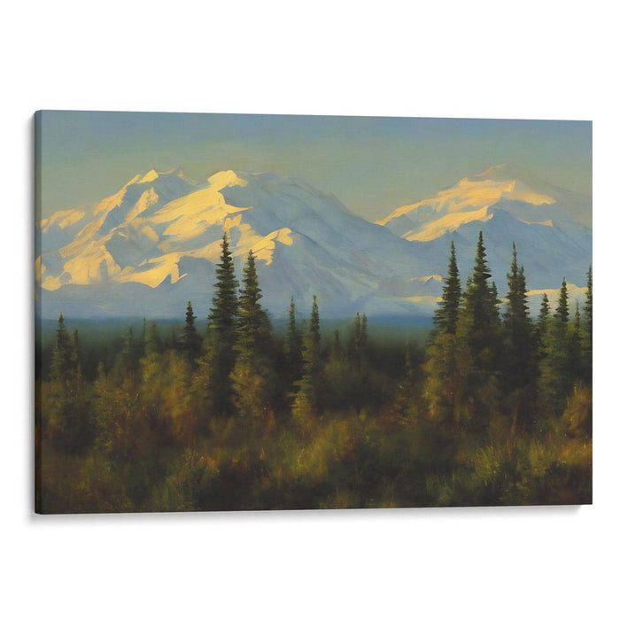 Realism Denali Print - Canvas Art Print by Kanvah