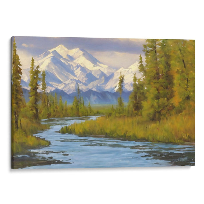 Realism Denali Print - Canvas Art Print by Kanvah