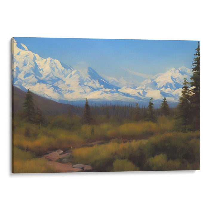 Realism Denali Print - Canvas Art Print by Kanvah