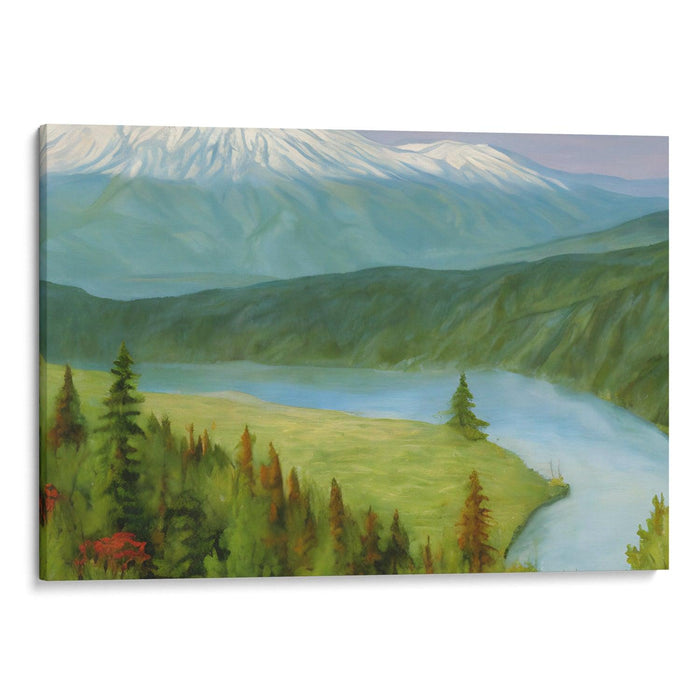 Realism Mount St. Helens Print - Canvas Art Print by Kanvah