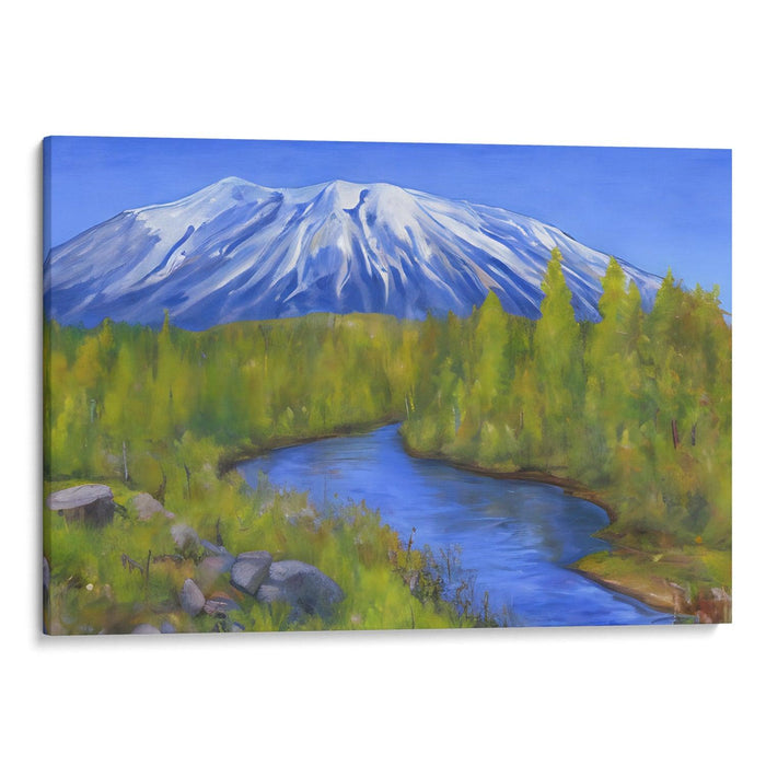 Realism Mount St. Helens Print - Canvas Art Print by Kanvah