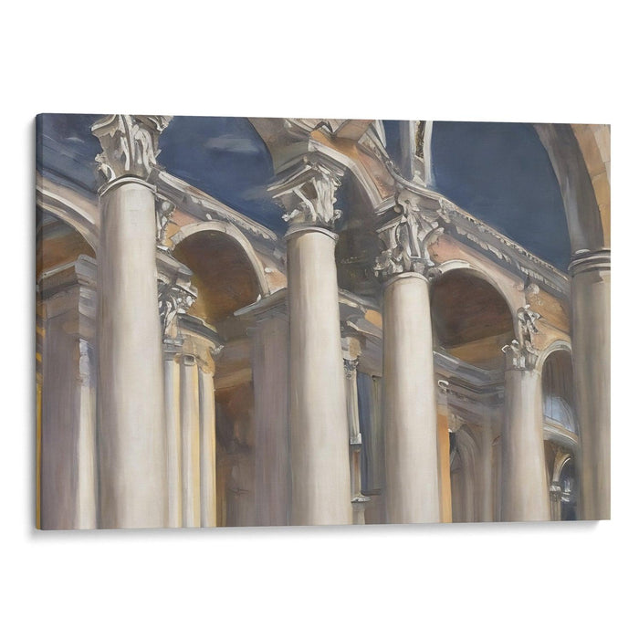 Realism Colonnade of St. Peter's Basilica Print - Canvas Art Print by Kanvah