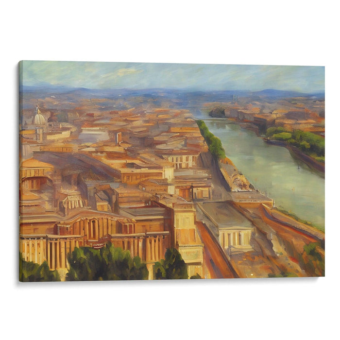 Realism Colonnade of St. Peter's Basilica Print - Canvas Art Print by Kanvah