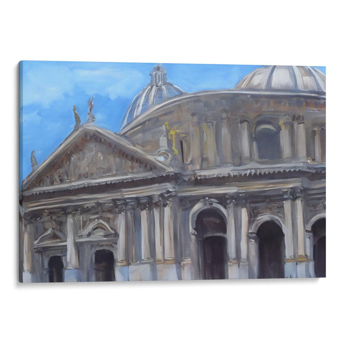 Realism Colonnade of St. Peter's Basilica Print - Canvas Art Print by Kanvah